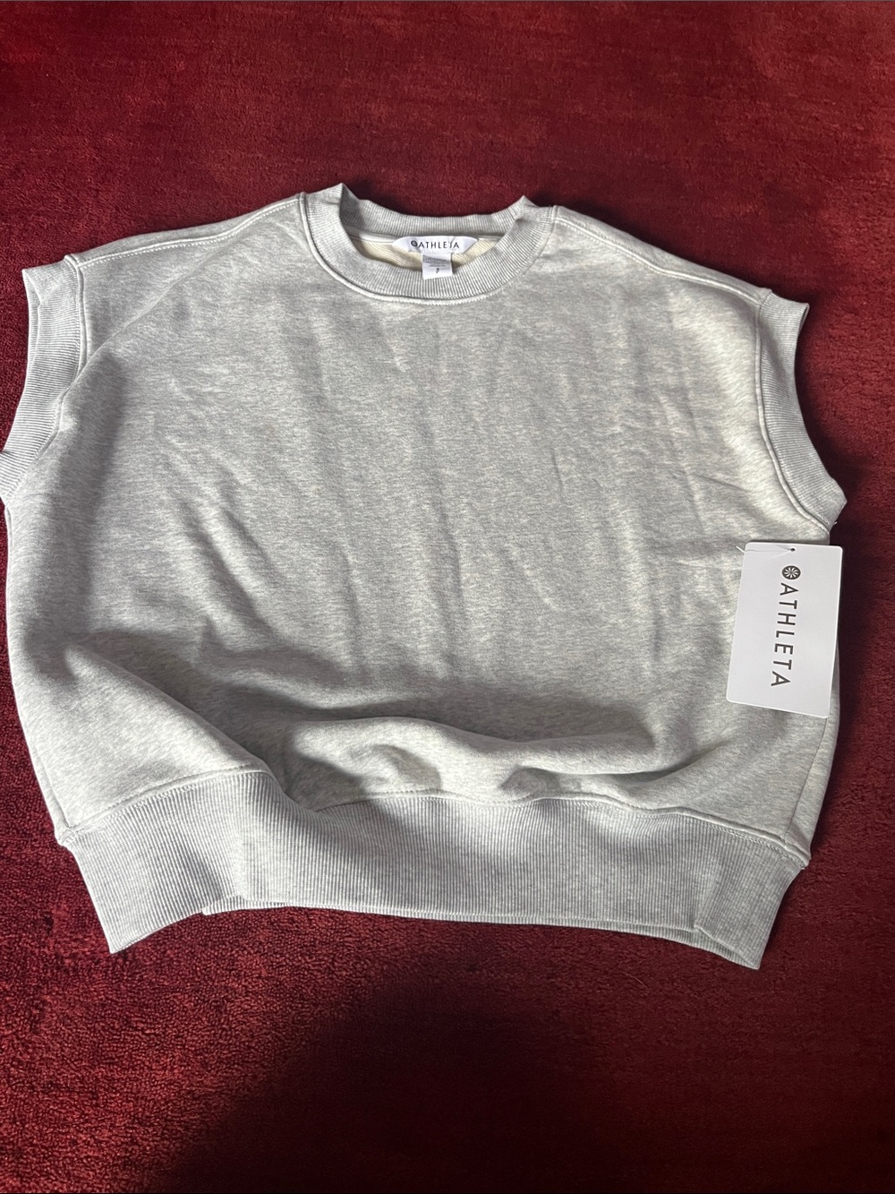 Athleta Heather Gray Heavyweight Terry Dolman Tee - Picture 2 of 9